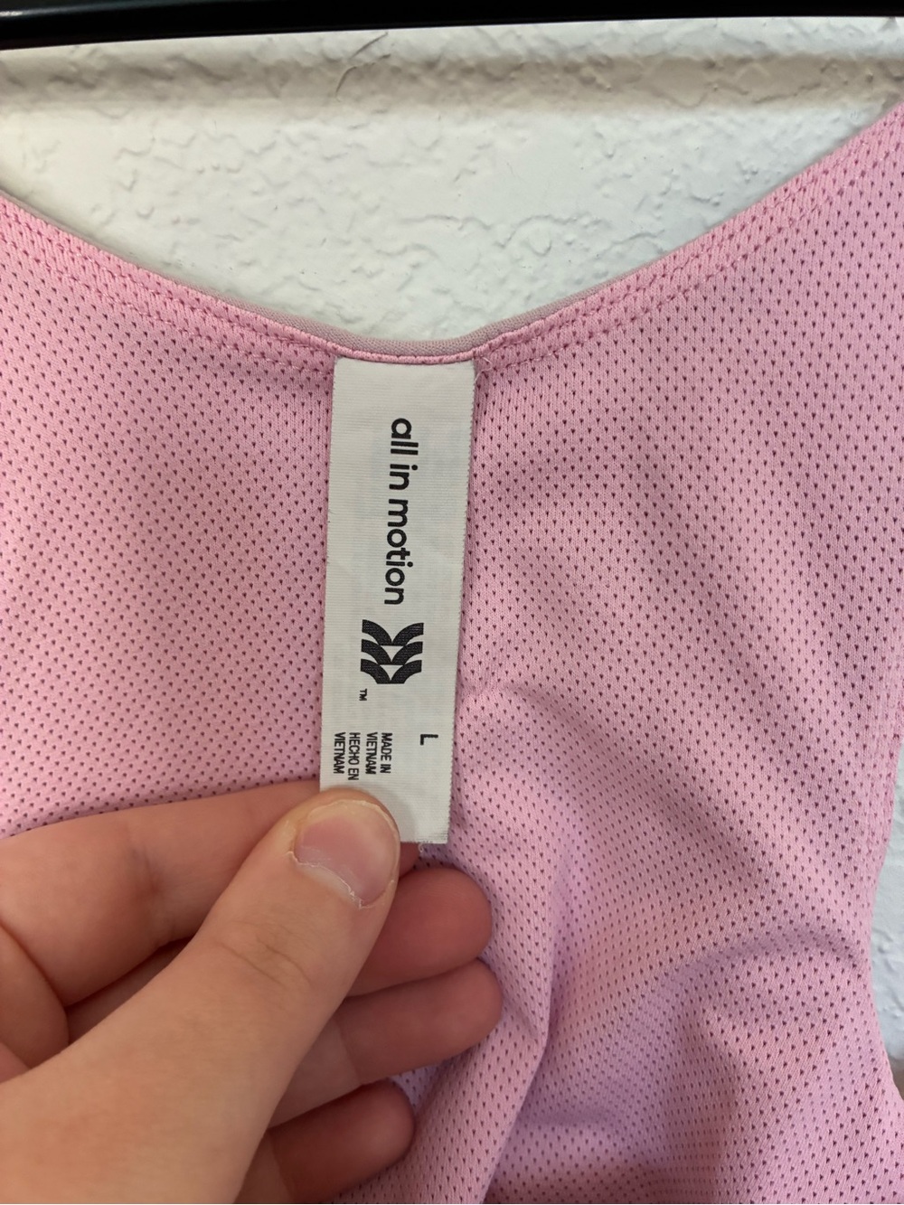 All In Motion Pink Racerback Athletic Tank Top Built-In Bra Large - Picture 2 of 6